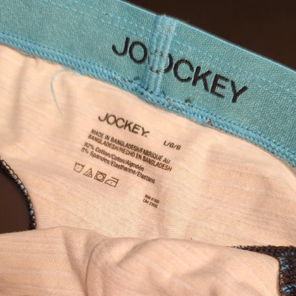 Jockey Teal and Black Striped Briefs - Picture 2 of 3